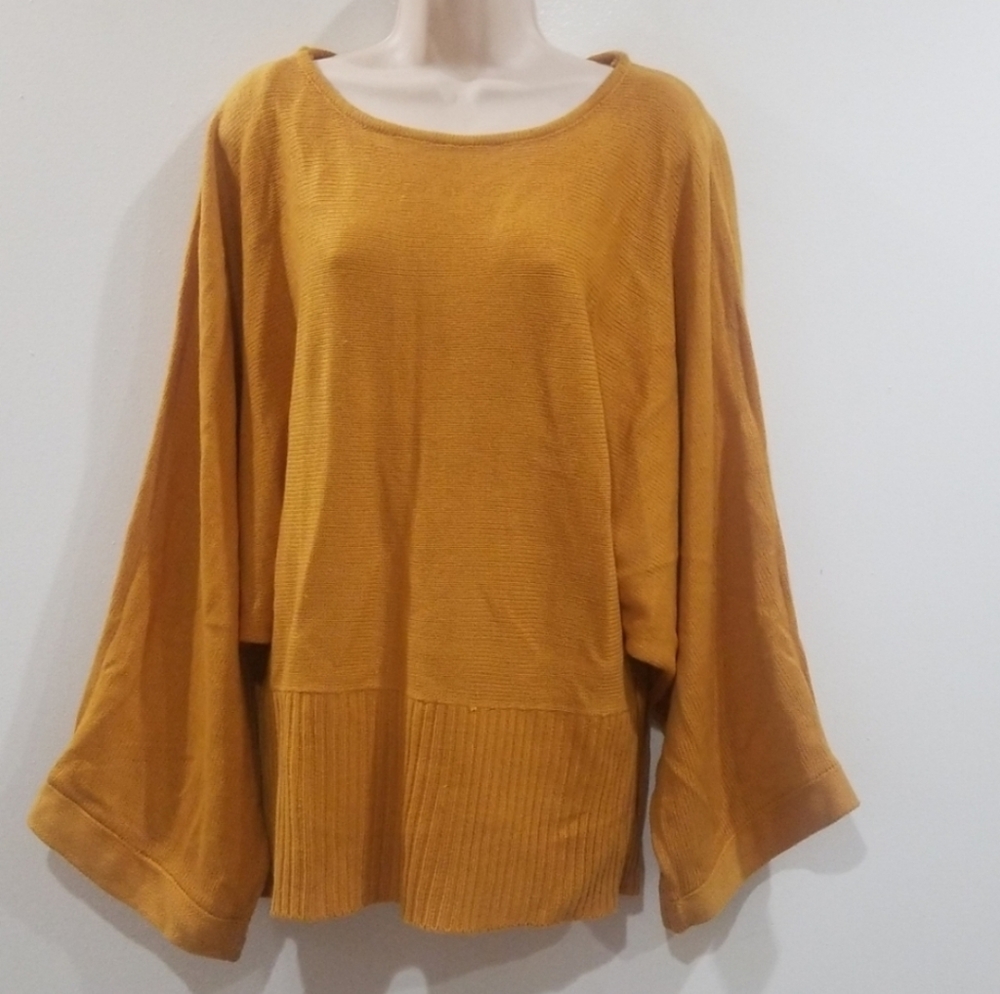Caren sport mustard yellow women's bell trumpet 🎺 sleeved sweater